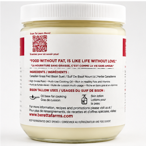 Premium Grass Fed Bison Tallow