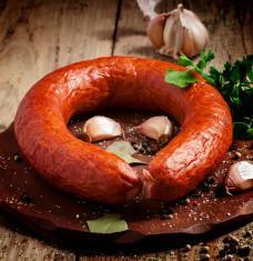 Berryman meat Smoked Sausages - Garlic Ham Ring - Approx 1/2 lb packages